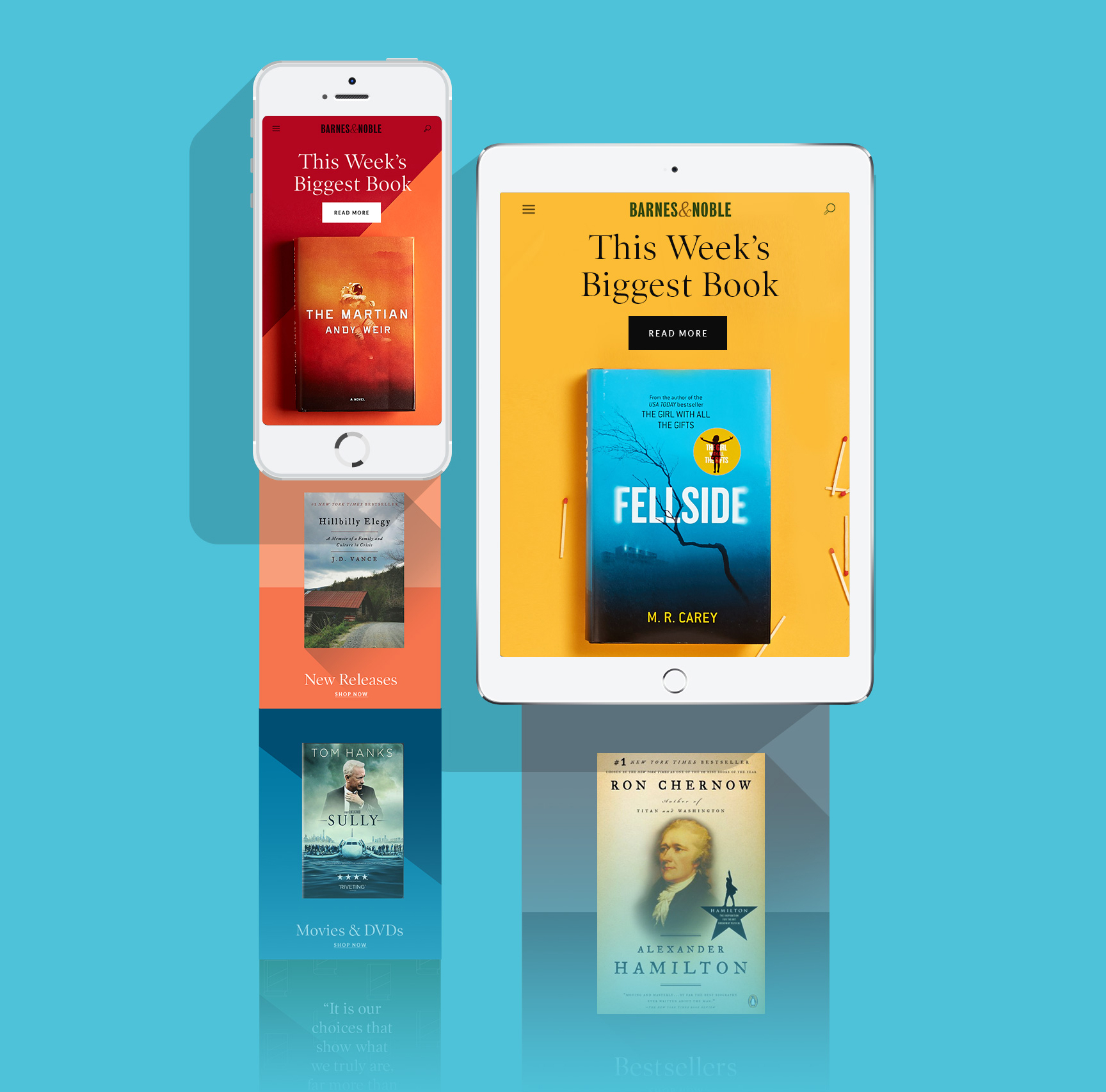 Homepage shown on phone and tablet