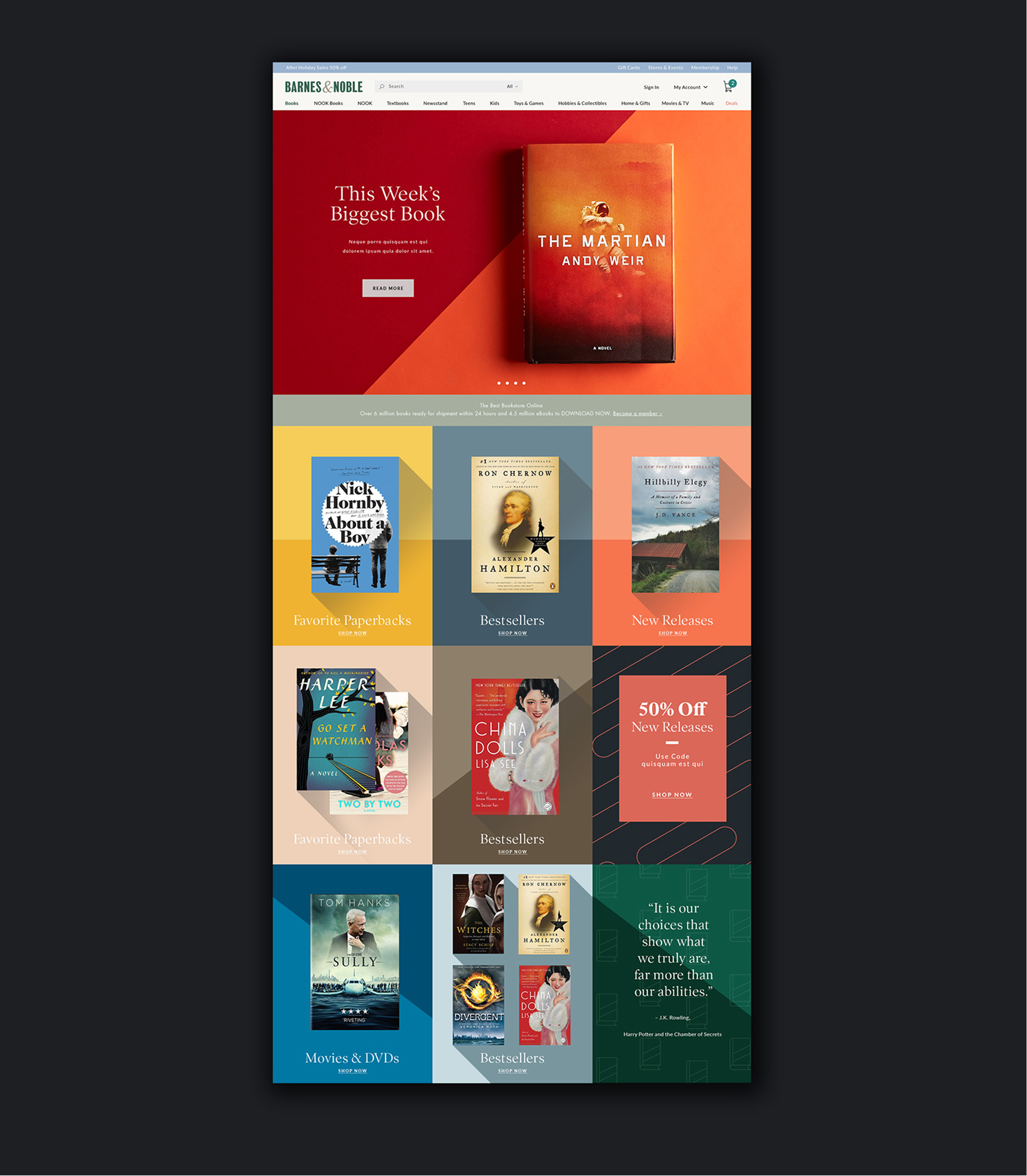 Final Barnes & Noble homepage