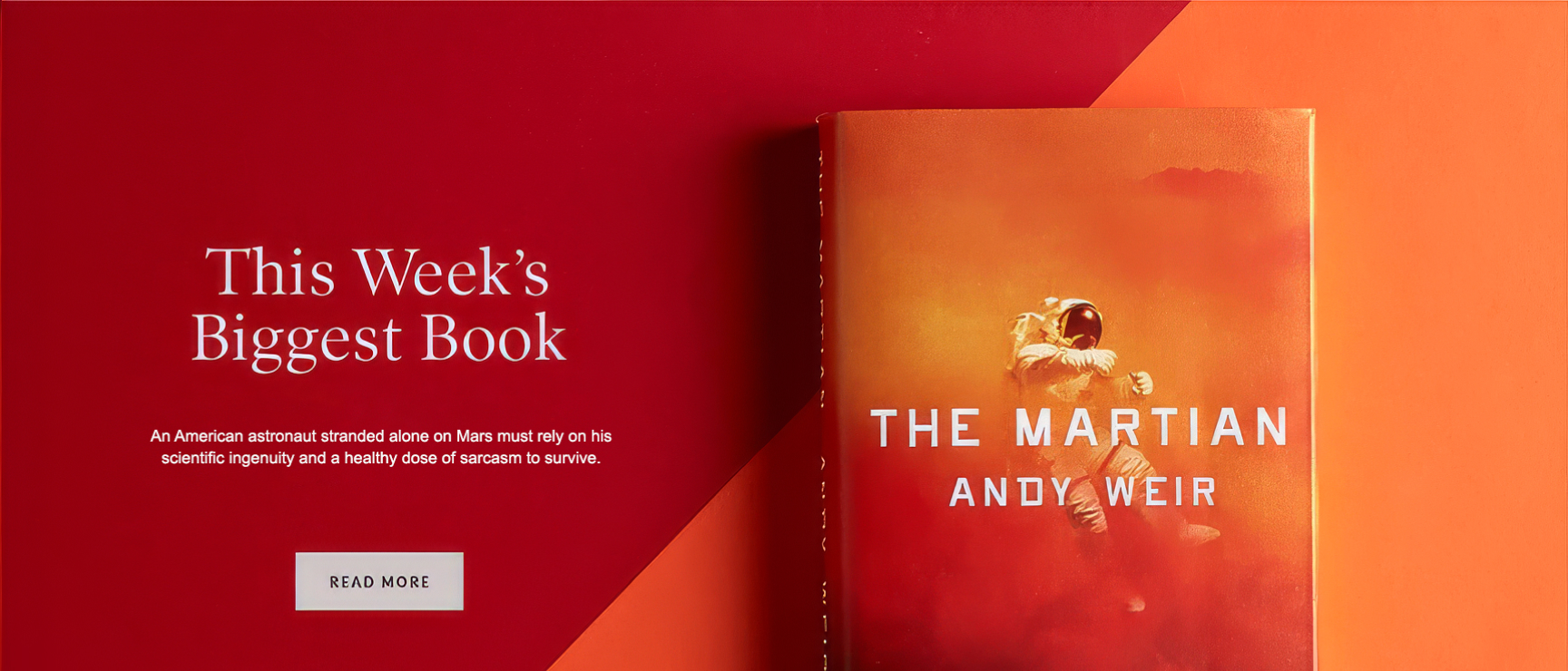 Barnes & Noble homepage, "This Week's Biggest Book" featuring The Martian
