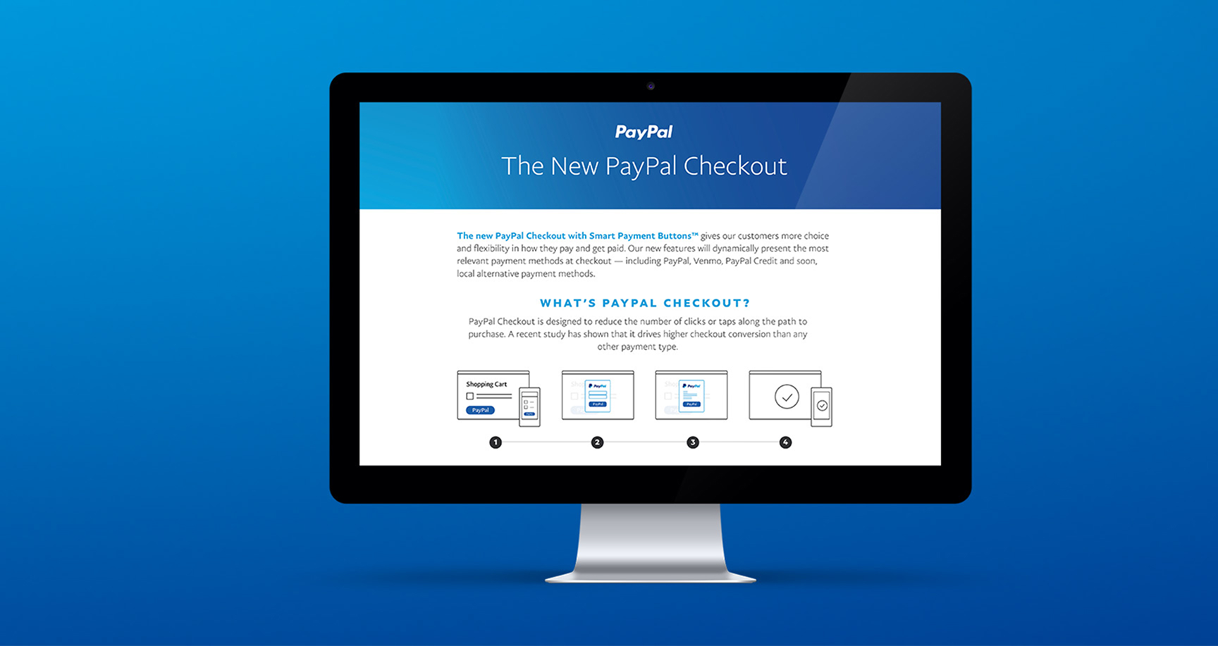 The New PayPal Checkout desktop mockup